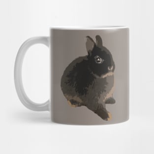 Binky Rabbit Black Otter Netherland Dwarf Rabbit Mug